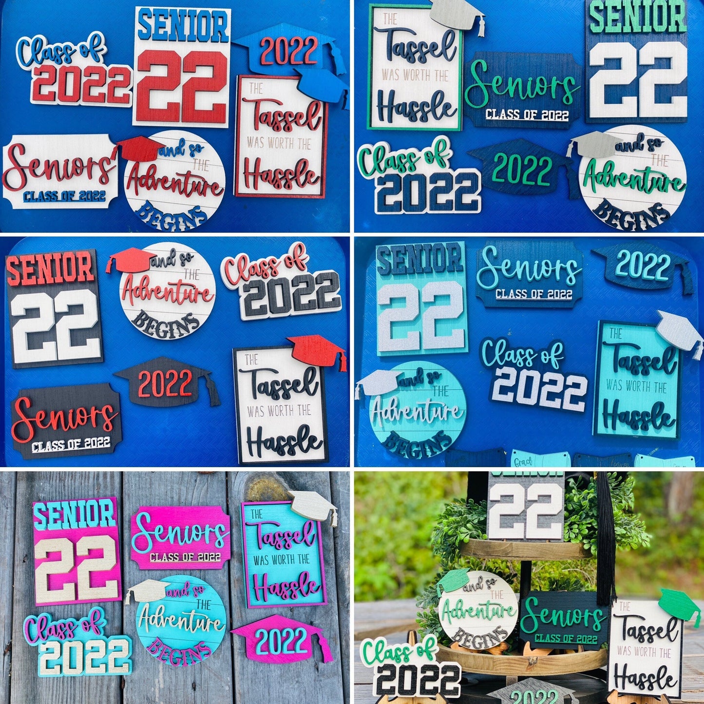 Graduation, Senior 2025, Tier Tray decor, class of 2025, home decor, Rae Dunn, college, high school,  tassel was worth the hassle, seniors