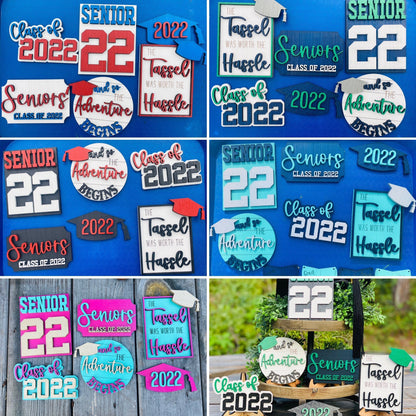Graduation, Senior 2025, Tier Tray decor, class of 2025, home decor, Rae Dunn, college, high school,  tassel was worth the hassle, seniors