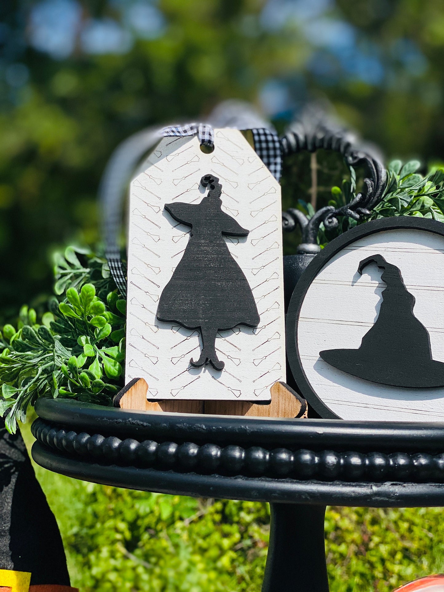 witches tier tray set,home decor,witches with hitches,best witches hitches,lot 31,camper,traveling witches,Rae Dunn, gift for mom