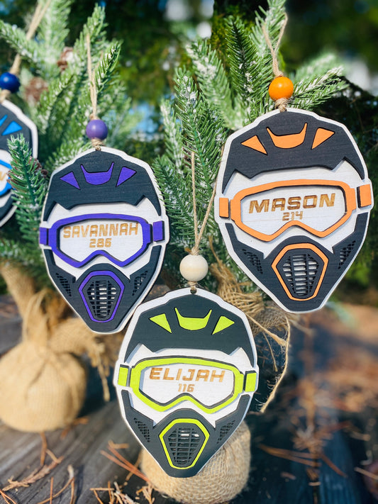 Dirt bike ornament, motocross ornaments, motocross personalized ornament, holiday decor, motocross helmet, car charm, dirt bike ornament