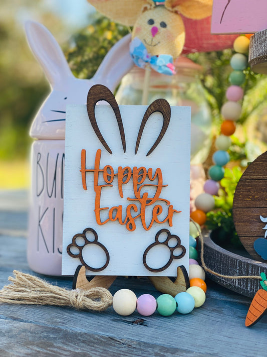 Easter bunny tier tray decor, tier tray set, Rae dunn decor, mini signs, 3d, tier tray signs, Easter, cottontail farms, shake your tail