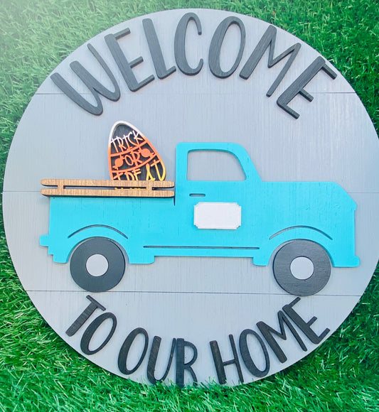 Interchangeable farm truck welcome door hanger home decor FREE SHIPPING