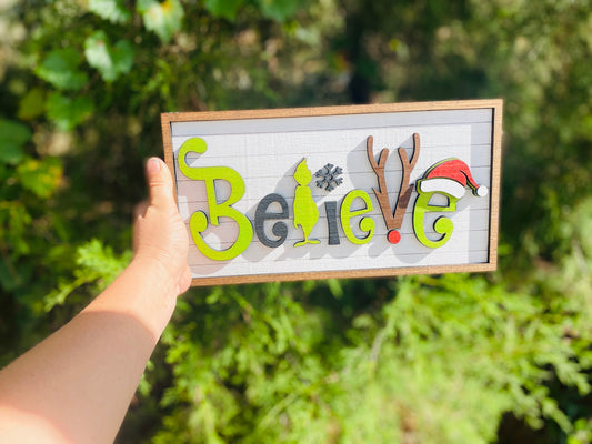 Holiday decor,home decor, believe sign, Christmas, Reindeer, Christmas decor, believe, farmhouse decor,xmas decor, Rae Dunn decor