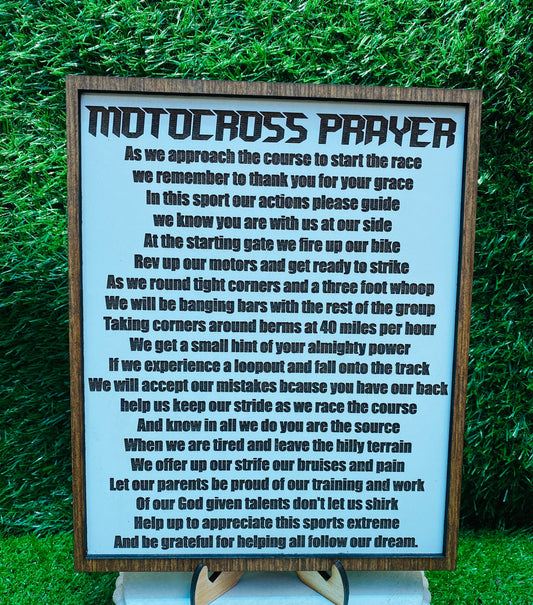 Motocross Prayer sign home decor FREE SHIPPING