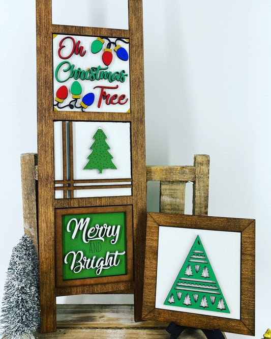 Christmas Leaning ladder, home decor, Rae Dunn displays, gift for mom, Christmas, Xmas, Santa, hutch displays, holiday decor
