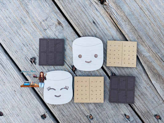 Smores Gumball machine filler, wooden smore cutouts, tiered tray decor, shelf sitter, farmhouse decoration, table decor, Rae dunn decor