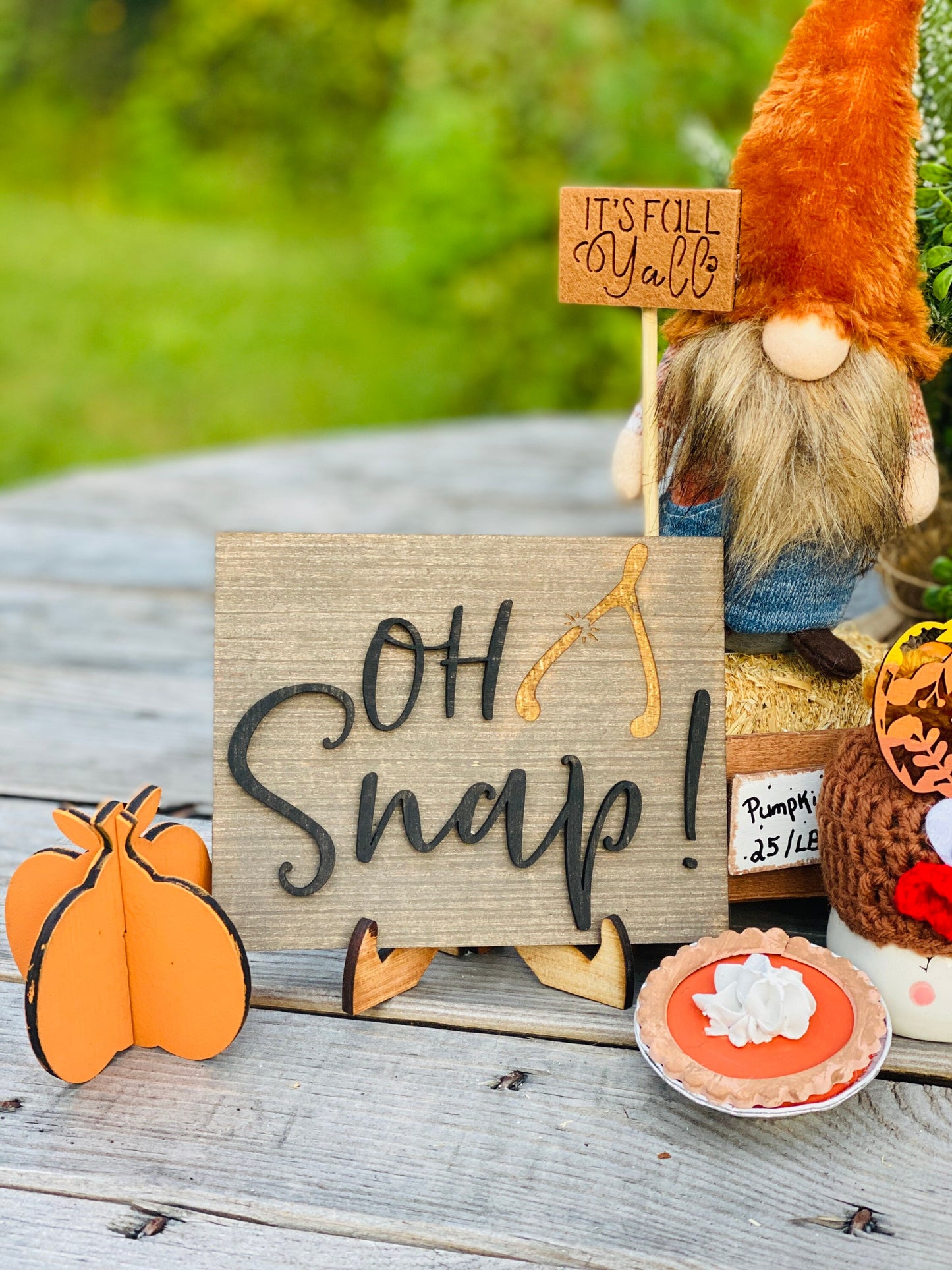 Fall tier tray decor, home decor, autumn, farmhouse, thanksgiving tier tray, 3d, mini signs, give thanks, gobble, drip gravy over me