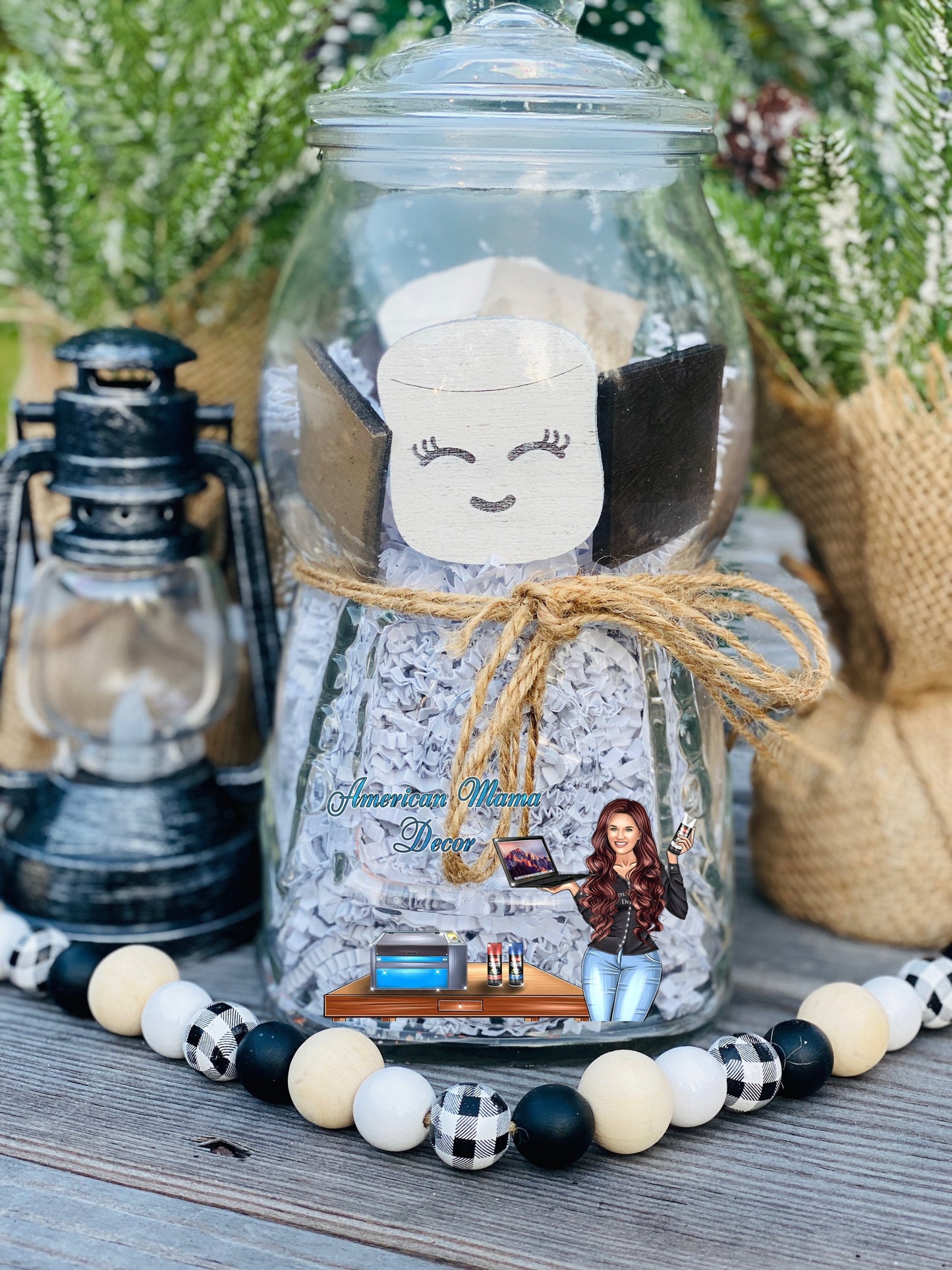 Smores Gumball machine filler, wooden smore cutouts, tiered tray decor, shelf sitter, farmhouse decoration, table decor, Rae dunn decor