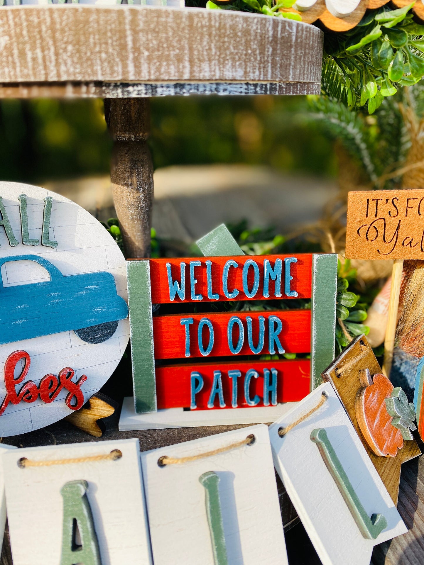Fall tier tray decor, home decor, autumn, farmhouse, thanksgiving tier tray, 3d, mini signs, blessed, grateful, fall vibes, thankful