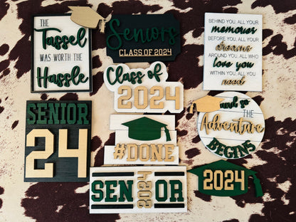 Graduation / Senior 2025 / Tier Tray decor / class of 2025 / home decor / #done / college /high school / tassel was worth the hassle seniors