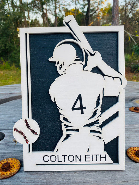 Baseball sign, man cave, kids room decor, home decor, player sign, customized gifts, personalized baseball decor, baseball