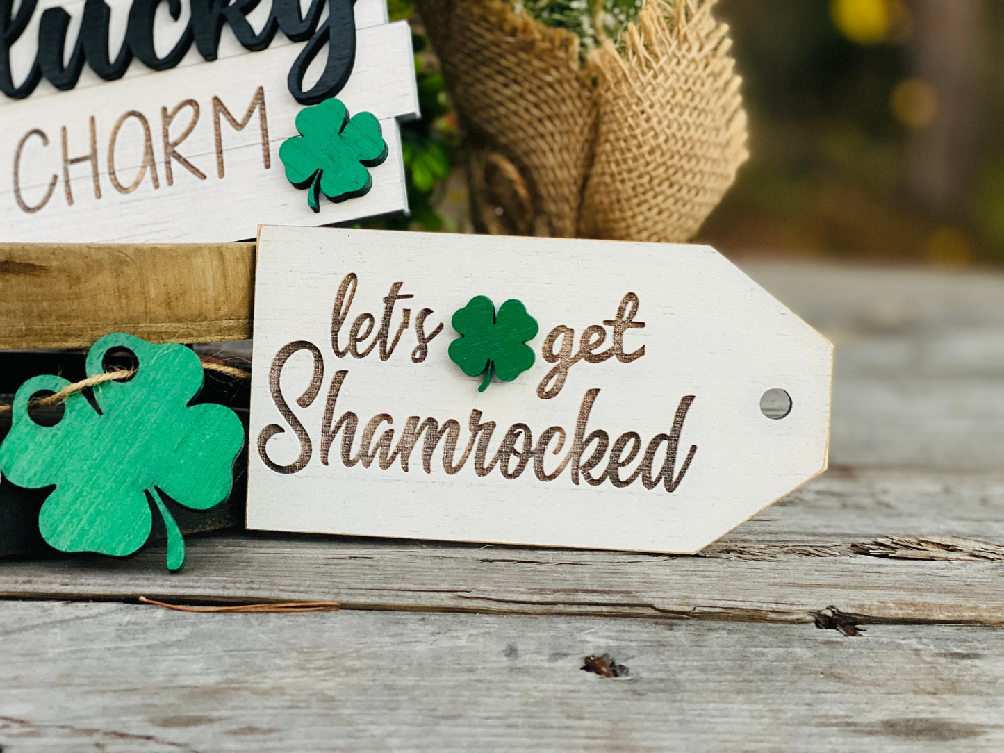 St Patrick’s day tier tray set, home decor, St. Patty’s, Rae dunn decor, shamrock cafe, lucky charm, pot of gold, mini signs, clover
