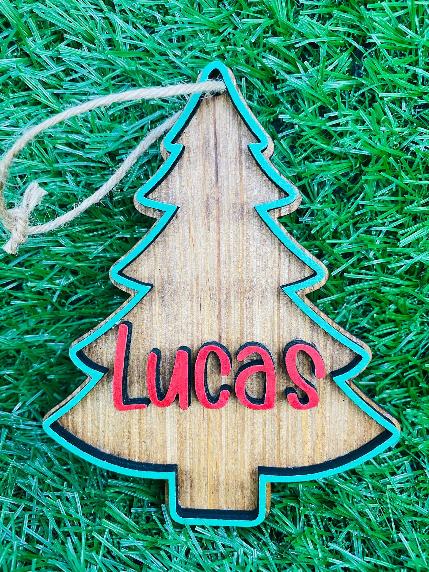 Personalized Christmas tree shape ornament… stocking tag…. Gift tag. FREE SHIPPING!!